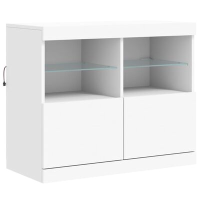 vidaXL Sideboard with LED Lights White 283x37x67 cm