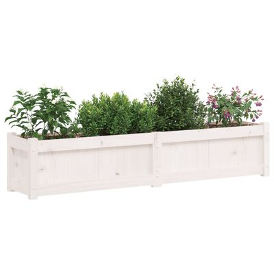 vidaXL Garden Planters 2 pcs White Solid Wood Pine