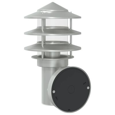 vidaXL Outdoor Wall Light with Sensor Silver Stainless Steel