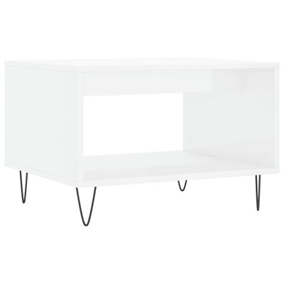 vidaXL Coffee Table High Gloss White 60x50x40 cm Engineered Wood