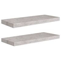 vidaXL Floating Wall Shelves 2 pcs Concrete Grey 60x23.5x3.8 cm MDF