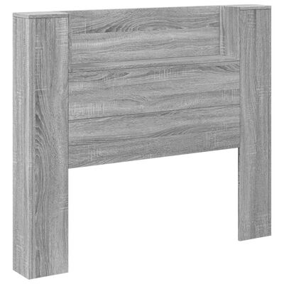 vidaXL Headboard Cabinet with LED Grey Sonoma 120x16.5x103.5 cm