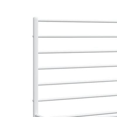 vidaXL Metal Bed Frame without Mattress with Headboard White 200x200 cm