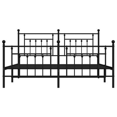 vidaXL Metal Bed Frame without Mattress with Footboard Black 183x213 cm