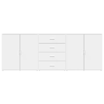 vidaXL Sideboards 3 pcs White Engineered Wood