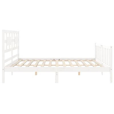 vidaXL Bed Frame without Mattress White 200x200 cm Solid Wood Pine