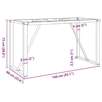 vidaXL Dining Table Legs O-Frame 140x60x73 cm Cast Iron