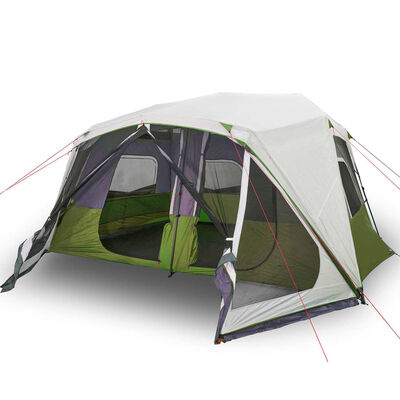 vidaXL Family Tent with LED 10-Person Light Green Quick Release