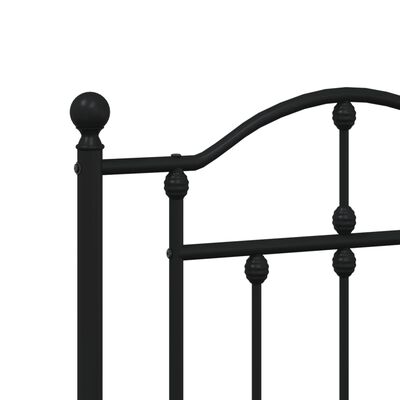 vidaXL Metal Bed Frame without Mattress with Footboard Black 120x190 cm Small Double