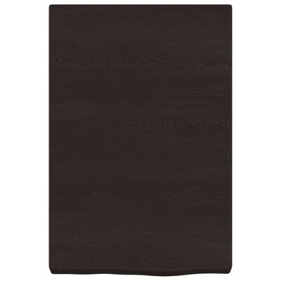 vidaXL Bathroom Countertop Dark Brown 40x60x(2-6) cm Treated Solid Wood