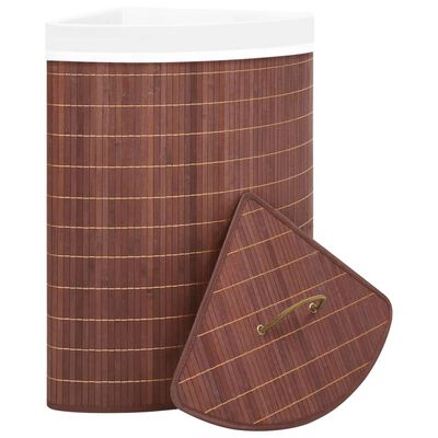 vidaXL Bamboo Corner Laundry Basket Brown 60 L