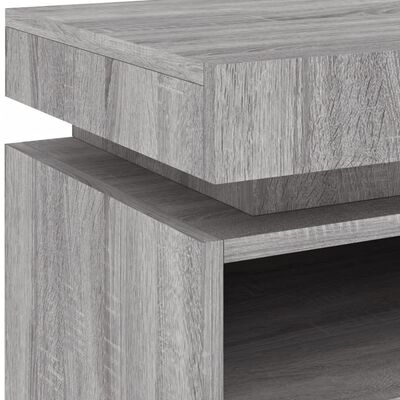 vidaXL Bedside Cabinet with LED Lights Grey Sonoma 40x39x48.5 cm