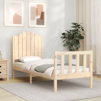 vidaXL Bed Frame without Mattress Small Single Solid Wood Pine