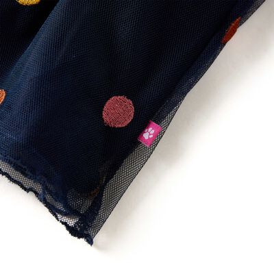 Kids' Tulle Skirt with Polka Dot Navy Blue 140