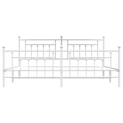 vidaXL Metal Bed Frame without Mattress with Footboard White 193x203 cm