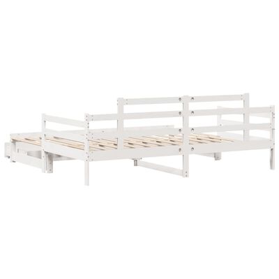 vidaXL Daybed with Trundle and Drawers without Mattress White 80x200 cm