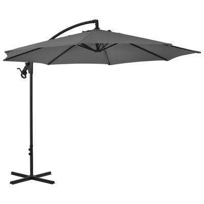 vidaXL Cantilever Garden Parasol with Steel Pole 300 cm Anthracite