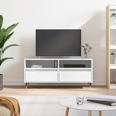 vidaXL TV Cabinet High Gloss White 100x34.5x44.5 cm Engineered Wood