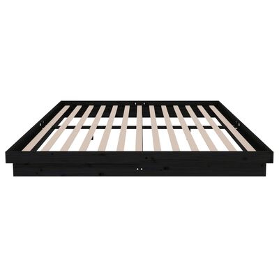 vidaXL Bed Frame without Mattress Black Solid Wood 200x200 cm