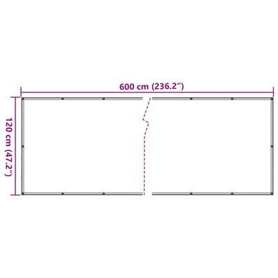 vidaXL Balcony Privacy Screen Stone Look 600x120 cm PVC