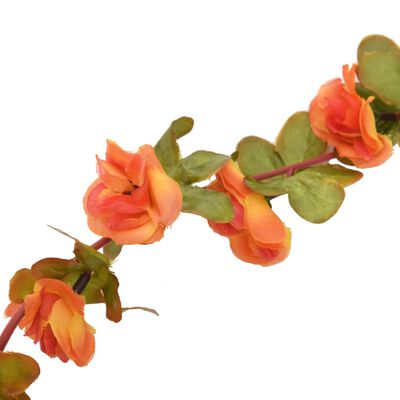 vidaXL Christmas Flower Garlands 6 pcs Orange 250 cm