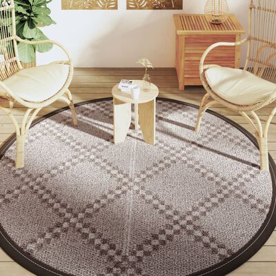 vidaXL Outdoor Carpet Brown Ø200 cm PP