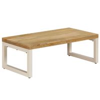 vidaXL Coffee Table 100x50x35 cm Solid Mango Wood and Steel