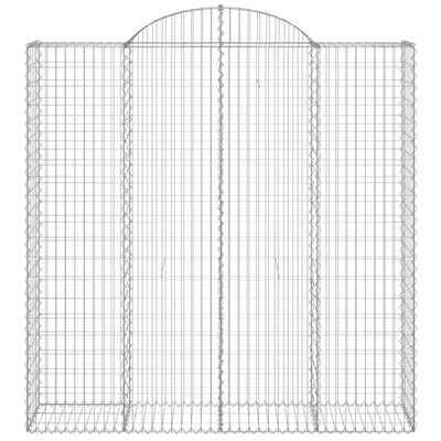 vidaXL Arched Gabion Baskets 14 pcs 200x50x200/220 cm Galvanised Iron