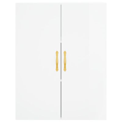 vidaXL Highboard High Gloss White 69.5x34x180 cm Engineered Wood