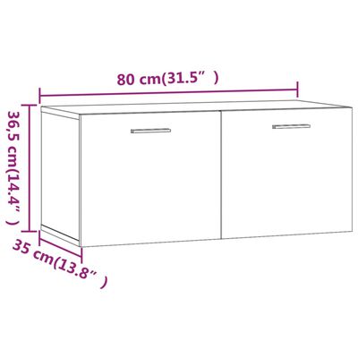 vidaXL Wall Cabinet Grey Sonoma 80x35x36.5 cm Engineered Wood