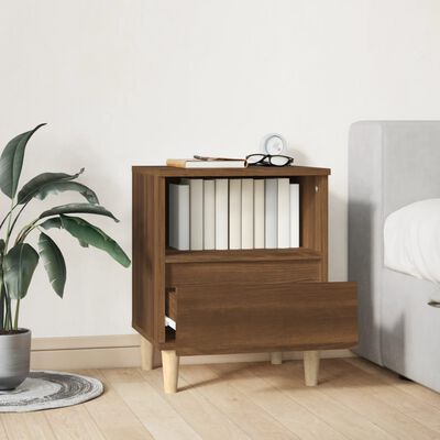 vidaXL Bedside Cabinet Brown Oak 40x35x50 cm