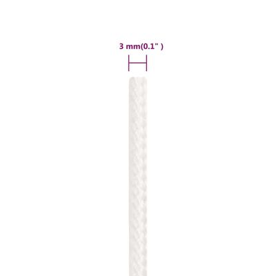 vidaXL Boat Rope Full White 3 mm 250 m Polypropylene