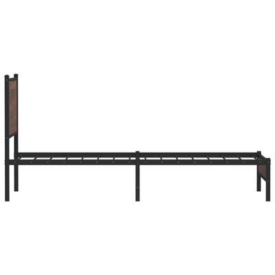 vidaXL Metal Bed Frame without Mattress Brown Oak 90x200 cm