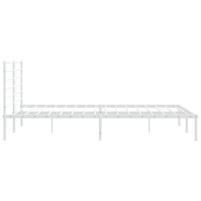 vidaXL Metal Bed Frame without Mattress with Headboard White 193x203 cm