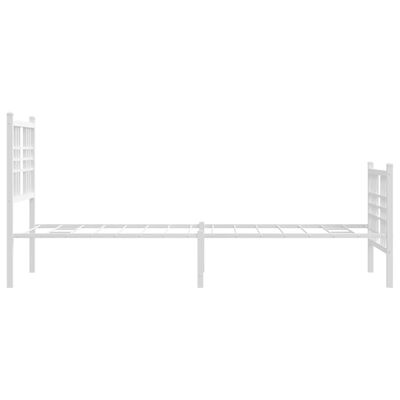 vidaXL Metal Bed Frame without Mattress with Footboard White 75x190 cm Small Single