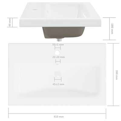 vidaXL Bathroom Furniture Set White Engineered Wood