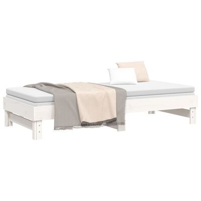 vidaXL Pull-out Day Bed without Mattress White 2x(100x200) cm