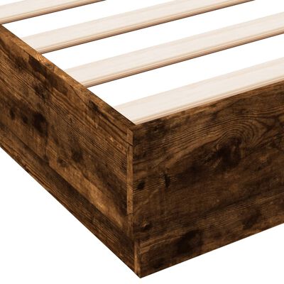 vidaXL Bed Frame without Mattress Smoked Oak 160x200 cm