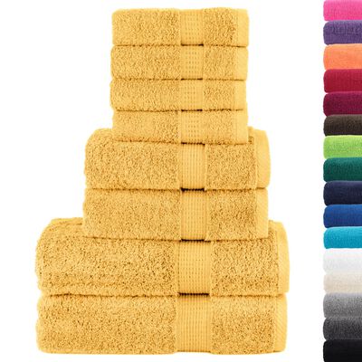 vidaXL 8 Piece Premium Towel Set SOLUND Gold 600 gsm