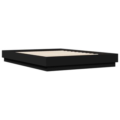 vidaXL Bed Frame Black 150x200 cm King Size Engineered Wood