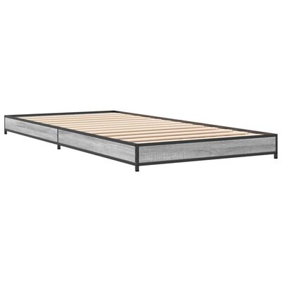 vidaXL Bed Frame without Mattress Grey Sonoma 75x190 cm Small Single