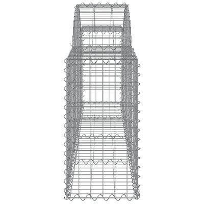 vidaXL Arched Gabion Baskets 15 pcs 200x30x60/80 cm Galvanised Iron