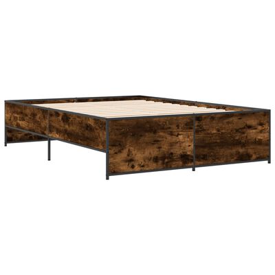 vidaXL Bed Frame without Mattress Smoked Oak 120x200 cm