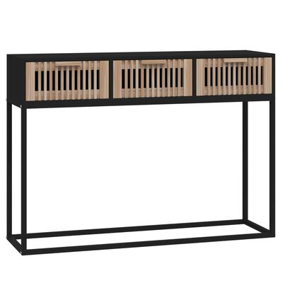 vidaXL Console Table Black 105x30x75 cm Engineered Wood and Iron