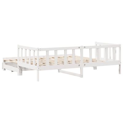 vidaXL Daybed with Trundle and Drawers without Mattress White 80x200 cm