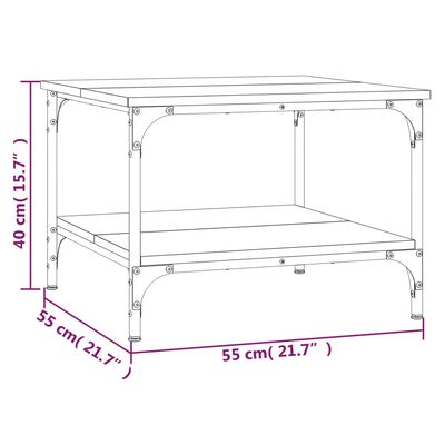 vidaXL Coffee Table Smoked Oak 55x55x40 cm Engineered Wood