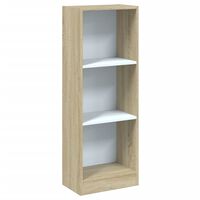 vidaXL 3-Tier Book Cabinet White and Sonoma Oak 40x24x109 cm Engineered Wood