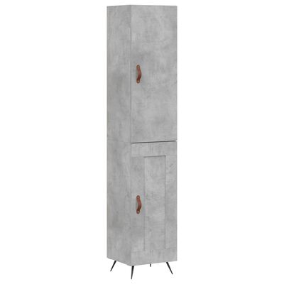 vidaXL Highboard Concrete Grey 34.5x34x180 cm Engineered Wood