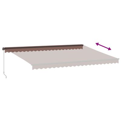 vidaXL Manual Retractable Awning Brown 500x350 cm