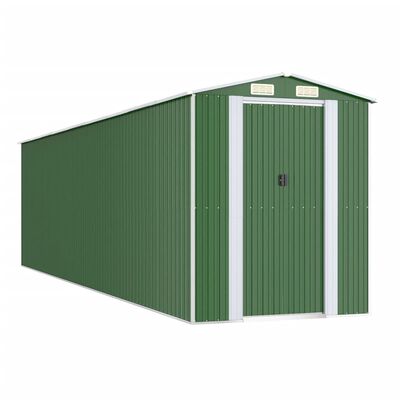 vidaXL Garden Shed Green 192x772x223 cm Galvanised Steel